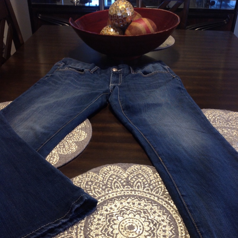 Seven bootcut leg Whipstitched pocket dark wash jeans size 12